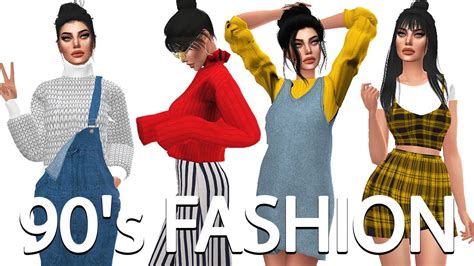 The Sims 4 90s Fashion Lookbook Sim Full Cc List Youtube
