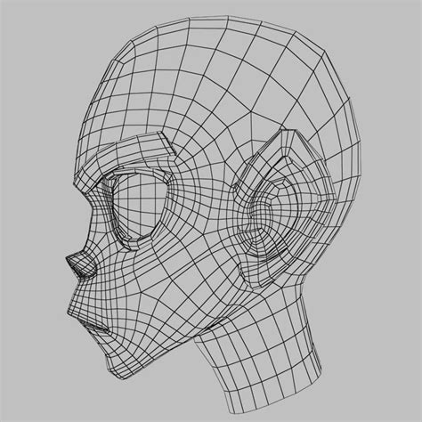 3d topology head side 3d 캐릭터 3d 모델링 질감