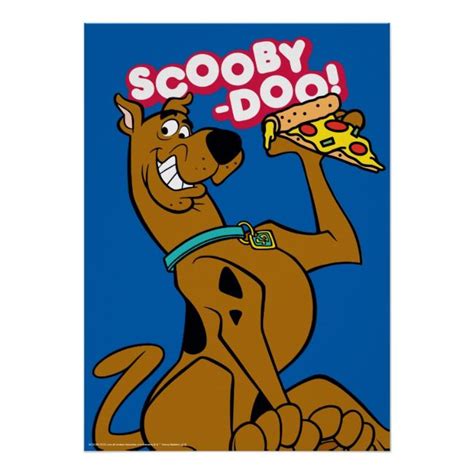 Scooby Doo With Pizza Slice Poster Zazzle Scooby Doo Images Scooby Doo Scooby