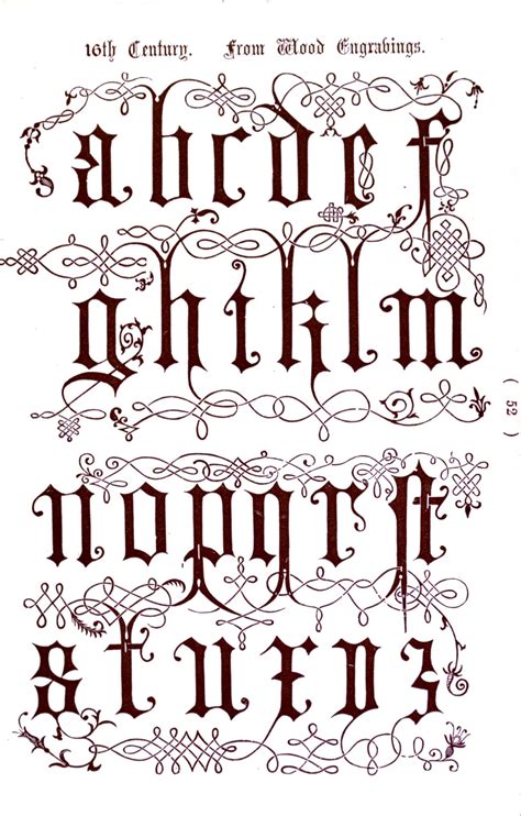 Typography Alphabet Ornamental Renaissance Medieval 53