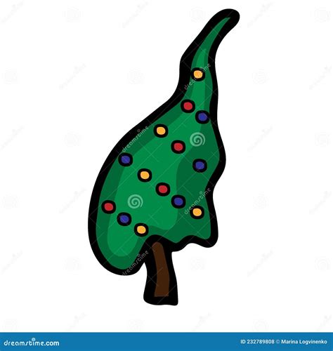 Christmas Tree In Doodle Style Stock Vector Illustration Of December