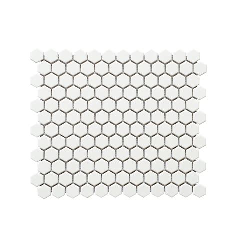 Mosaic Mozza Tile Hexa Mini Matte White 23x26mm 260x300mm