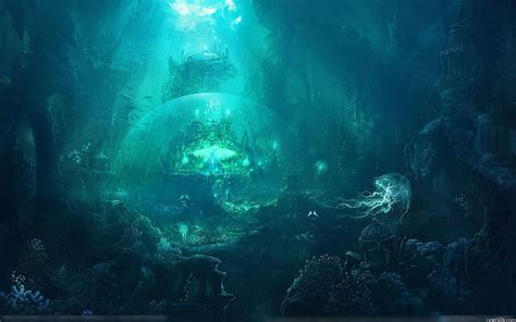 Underwater Fantasy Castle Environment Underwater Underwater City