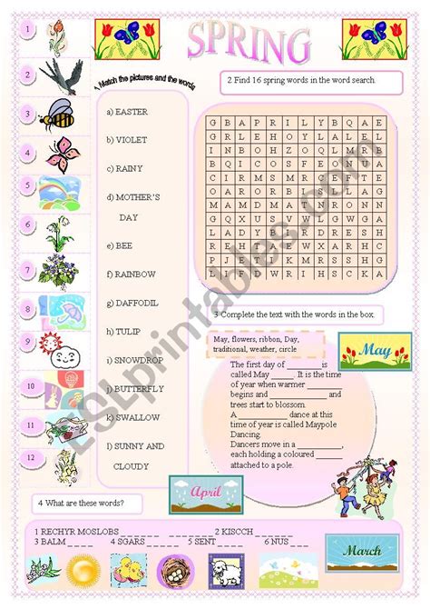 Spring Esl Worksheet By Eve25