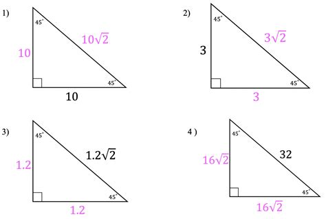 45 45 90 Triangle Math Lessons