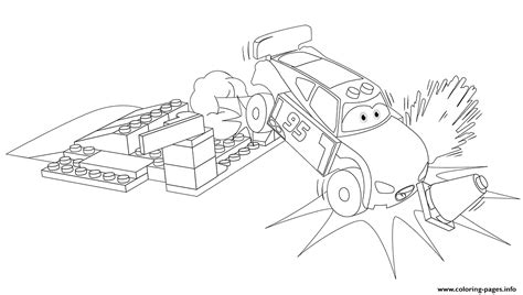 Dirt track race car coloring pages allmadecine weddings for. Lego Junior Lightning Mcqueen Car Crash Coloring Pages ...