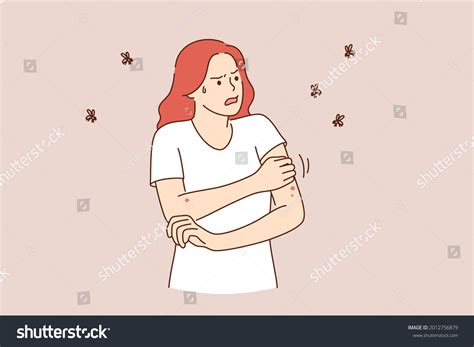 Allergic Reaction Skin Concept Young Irritated Stock Vector Royalty