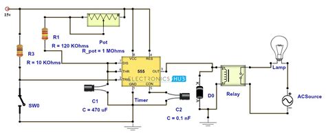 555 timer was first introduced by signetics corporation in 1971 as se555/ne555. Adjustable Timer Circuit Diagram with Relay Output