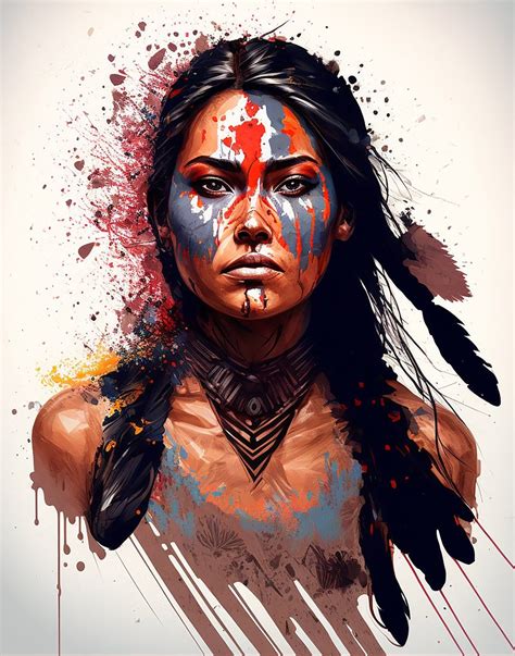 Beautiful Native American Female Warrior Native American Etsy In 2023 Warrior Woman Native
