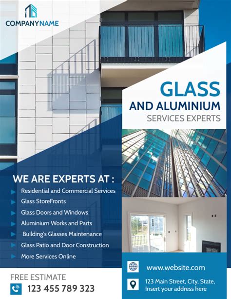 Glass And Aluminum Professional Services Flye Template Postermywall