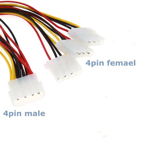 20cm Best Price 4 Pin Ide Power Cord Hy1578 4 Pin Molex Male To 3 Port
