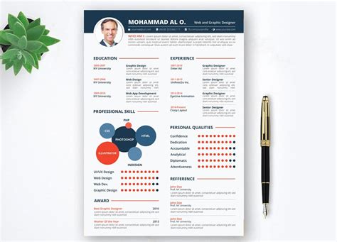 Infographic Resume Template Powerpoint Free Download Printable Templates