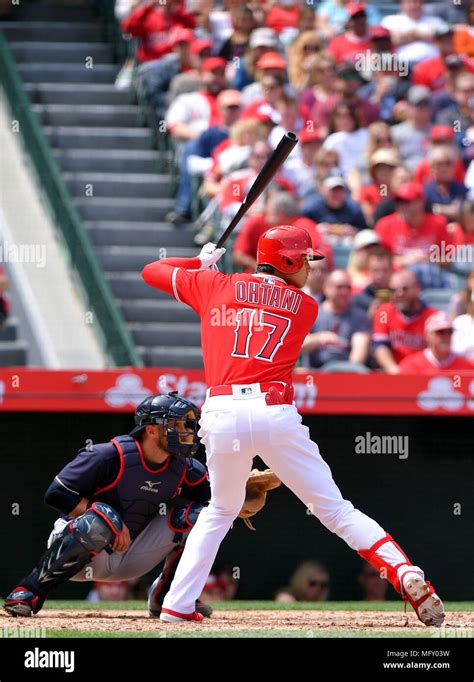Los Angeles Angels Designated Hitter Shohei Ohtani At Bat During The