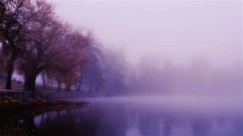 Lake On Misty Morning
