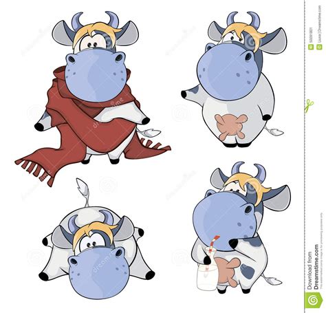 Happy Cowsclip Art Cartoon Stock Vector Image 50091801