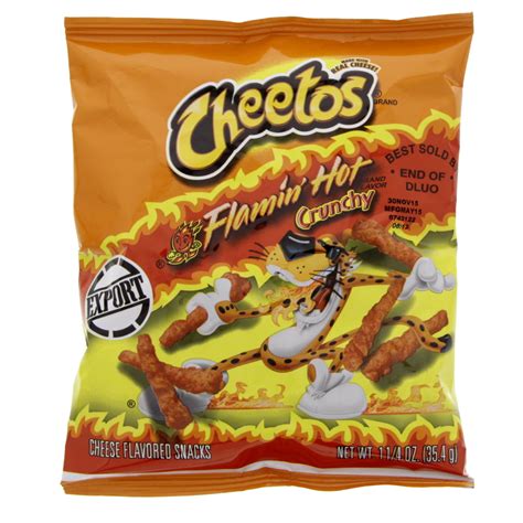 Buy Cheetos Crunchy Flamin Hot Cheese Flavoured Snacks 354g Online At Desertcartuae