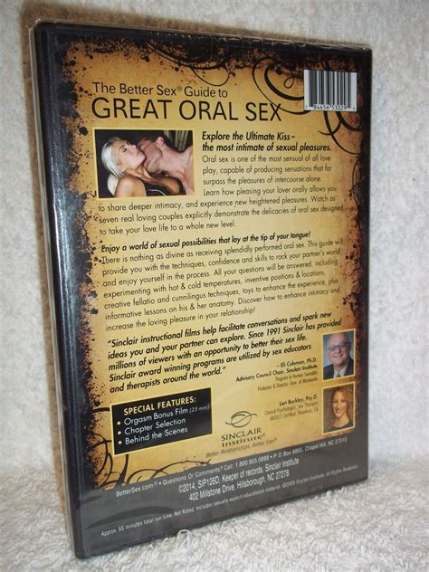 Sizzle Better Sex Guide To Great Oral Sex Dvd Sinclaire Institute Sex
