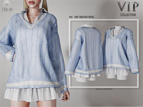 Busra Trs Patreon Early Access Knit Sweater Dress P25 Sims 4