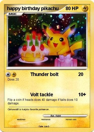 Pokémon Happy Birthday Pikachu 1 1 Thunder Bolt My Pokemon Card