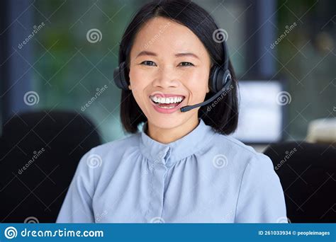 Portrait Call Center And Customer Service With An Asian Woman