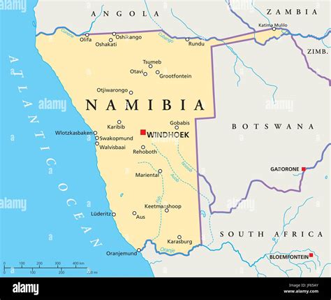 Namibia Map Atlas Map Of The World Travel Desert Wasteland Stock