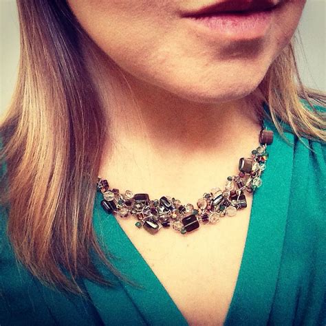 Teal And Woven Crystals Statement Necklace Etsy Com Shop