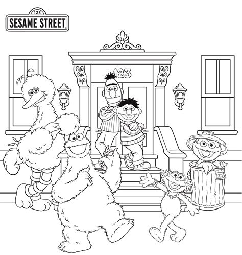 Sesame Street Coloring Page To Print Coloring Home