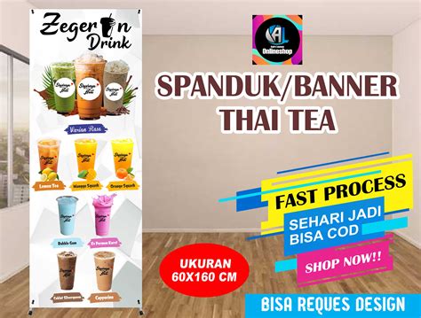 Spanduk Banner Berdiri Thai Tea Zegerin Drink Lazada Indonesia