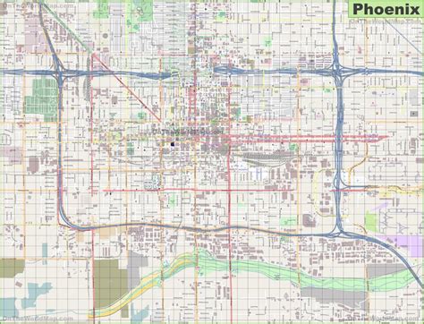 Large Detailed Street Map Of Phoenix For Printable Map Of Phoenix