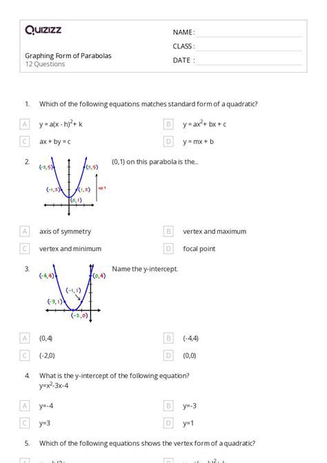 Graphing A Parabola Worksheets Hot Sex Picture