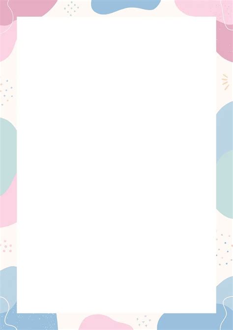 Pastel Playful Cute Abstract Blank Page Border A4 In 2022 Floral