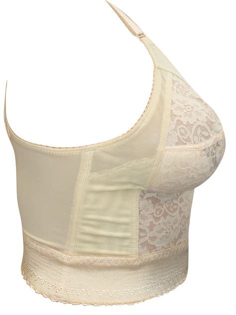 Naturana Naturana Beige Lace Firm Control Longline Bra Size 36 To