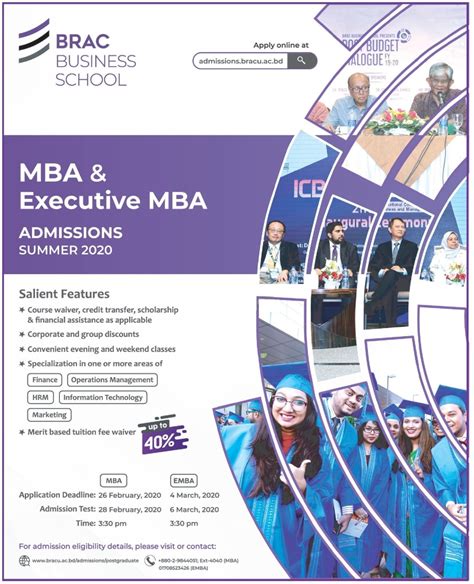 BRAC University MBA Admission Circular 2020 | eduresultbd.com