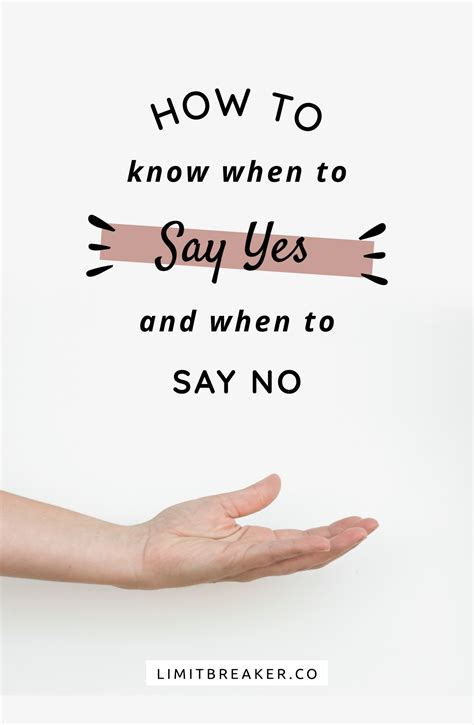 How To Know When To Say Yes And When To Say No Work Life Balance