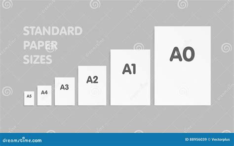 paper sizes a0 to a10 format isolated on grey background vector illustration