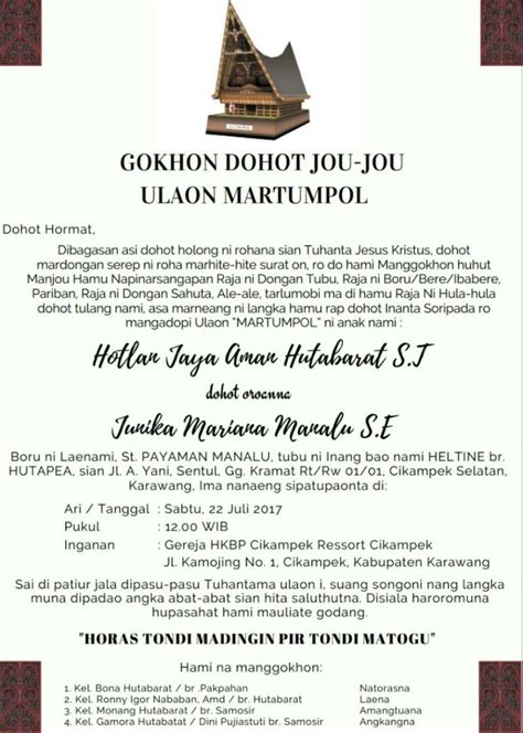 Contoh Undangan Pernikahan Batak Dalam Bahasa Indonesia Bloggersiana