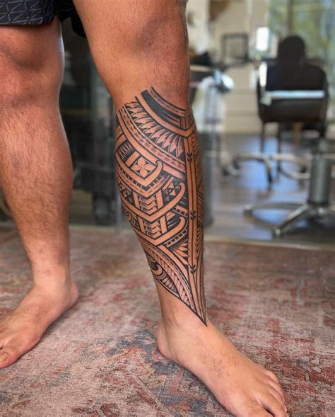 Polynesian Leg Tattoo Sleeve