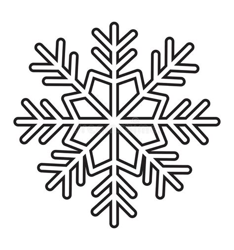 Outline Snowflake Icon Isolated On White Background Vector Illustration