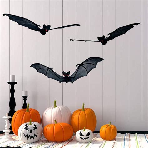 Bat Decorations And Wall Decor Set Of 3 Hanging Bats Halloween Party
