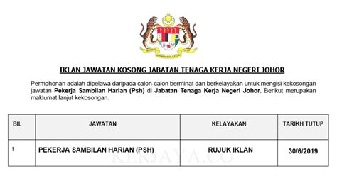 Izin untuk mempekerjakan tenaga kerja asing (tka). Jawatan Kosong Terkini Jabatan Tenaga Kerja Negeri Johor ...