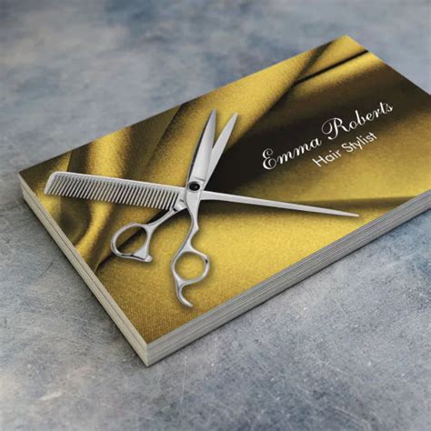 Hair Stylist Scissor And Comb Elegant Gold Business Card Zazzle