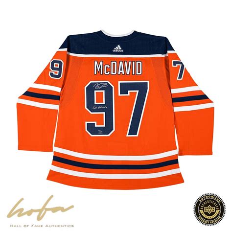 Connor Mcdavid Orange Adidas Inscribed Jersey Go Oilers L97 Hall