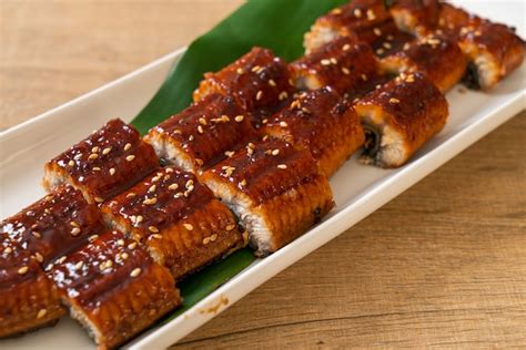 Premium Photo Sliced Grilled Eel Or Grilled Unagi With Sauce