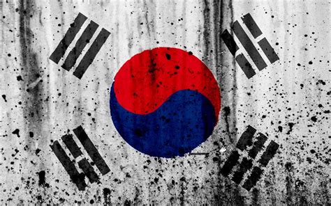 Flag kr corea del sur ; Download wallpapers South Korea flag, 4k, grunge, flag of South Korea, Asia, South Korea ...