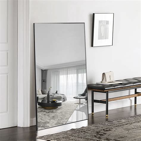 Large Wall Mounted Mirror Full Length Mirror Floor Mirror Dressing Mirror Aluminum Alloy Frame