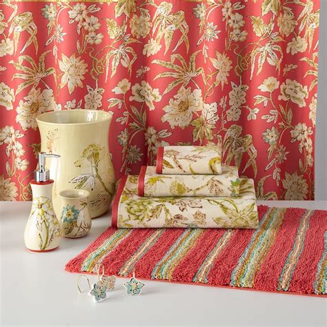 Bath accessories, bath rugs, tub mats, shower curtains, personal care accessories this elaborate jacobean floral from waverly's twist on tradition collection goes bold with a rich. Waverly Honeymoon Fabric Shower Curtain | Fabric shower ...
