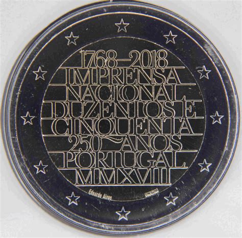 Portugal 2 Euro Coin 250th Anniversary Of The National Printing