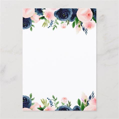 Perfect for creating a classic feminine look on your walls, our blush floral mural includes creamy pink peonies alongside muted green foliage. Navy Blue Blush Pink Floral Wedding Menu | Zazzle.com in 2021 | Flower backround, Floral wedding ...