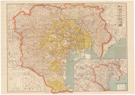 戦災焼失区域表示 最新 東京詳細地図 市街地図 ダウンロード販売 / 地図のご購入は「地図の専門店 マップショップ ぶよお堂」