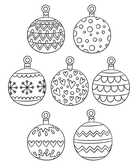 Free Printable Coloring Christmas Ornaments Coloring Pages